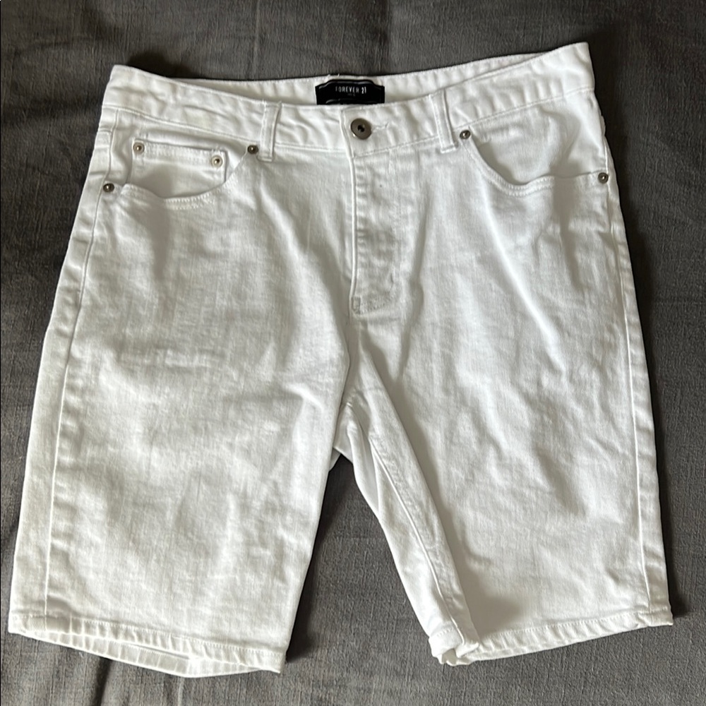 White Denim Men Shorts